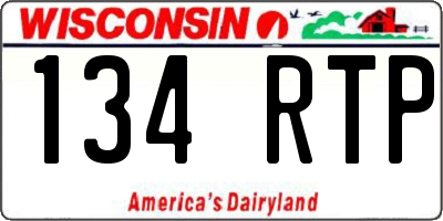 WI license plate 134RTP