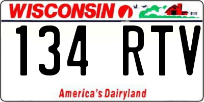 WI license plate 134RTV