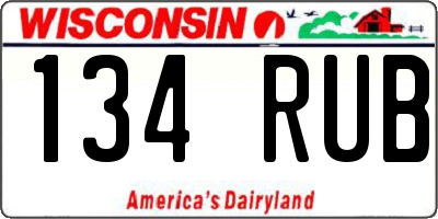 WI license plate 134RUB