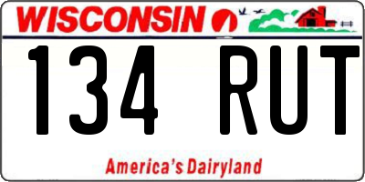 WI license plate 134RUT