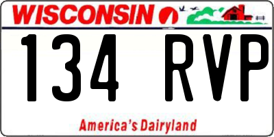 WI license plate 134RVP