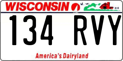 WI license plate 134RVY