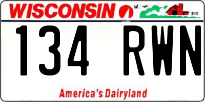 WI license plate 134RWN