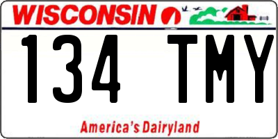 WI license plate 134TMY