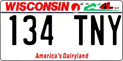 WI license plate 134TNY