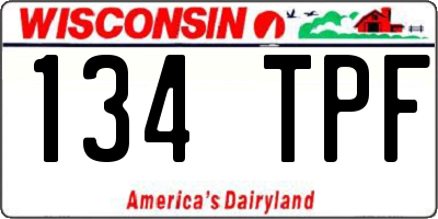 WI license plate 134TPF