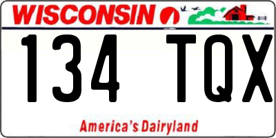 WI license plate 134TQX
