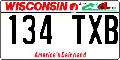WI license plate 134TXB