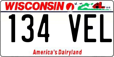 WI license plate 134VEL