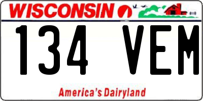 WI license plate 134VEM