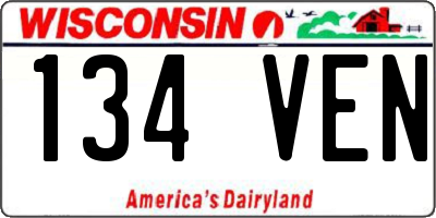 WI license plate 134VEN