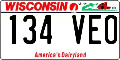 WI license plate 134VEO