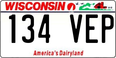WI license plate 134VEP