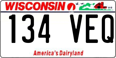 WI license plate 134VEQ