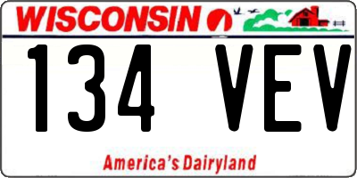 WI license plate 134VEV