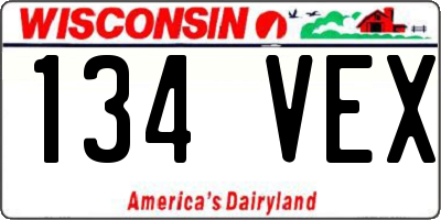 WI license plate 134VEX