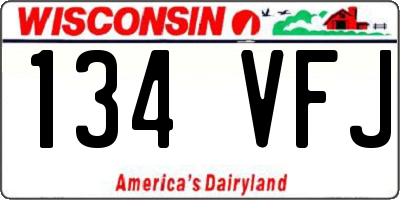 WI license plate 134VFJ