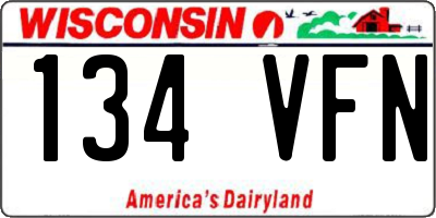 WI license plate 134VFN