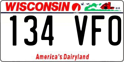 WI license plate 134VFO