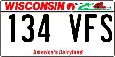 WI license plate 134VFS