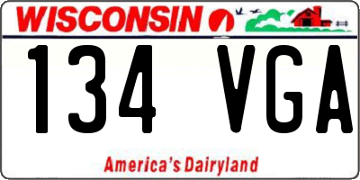 WI license plate 134VGA