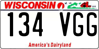 WI license plate 134VGG