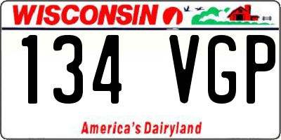 WI license plate 134VGP