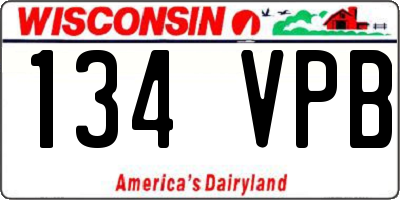 WI license plate 134VPB