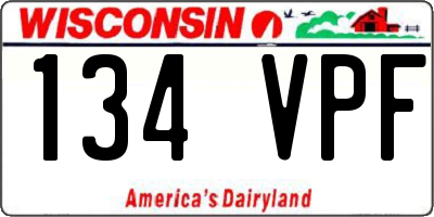 WI license plate 134VPF