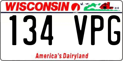 WI license plate 134VPG