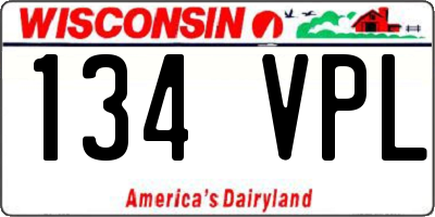 WI license plate 134VPL