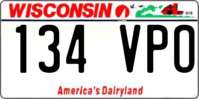 WI license plate 134VPO