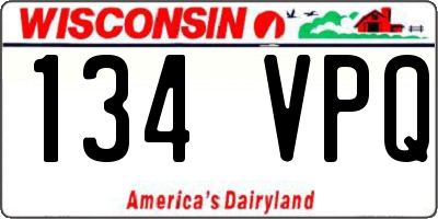 WI license plate 134VPQ