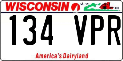 WI license plate 134VPR