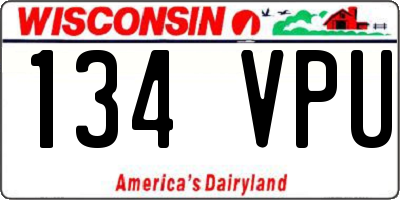 WI license plate 134VPU