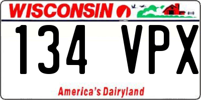 WI license plate 134VPX