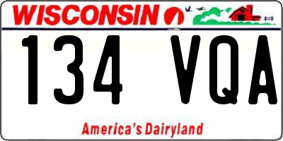 WI license plate 134VQA