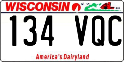 WI license plate 134VQC