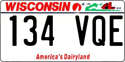 WI license plate 134VQE