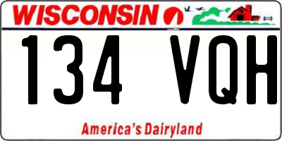 WI license plate 134VQH
