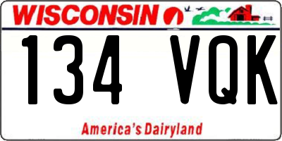 WI license plate 134VQK