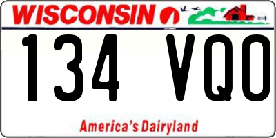 WI license plate 134VQO