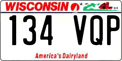 WI license plate 134VQP