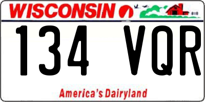 WI license plate 134VQR