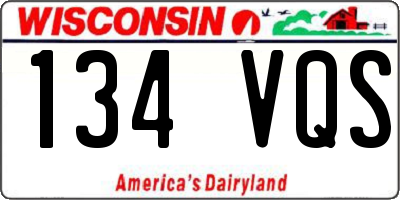 WI license plate 134VQS
