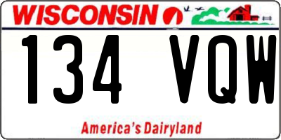 WI license plate 134VQW