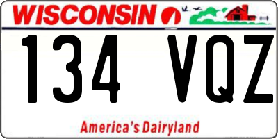 WI license plate 134VQZ