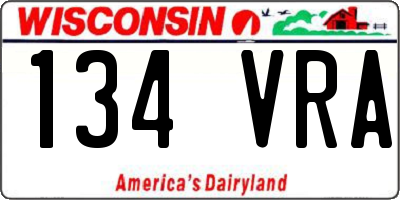 WI license plate 134VRA