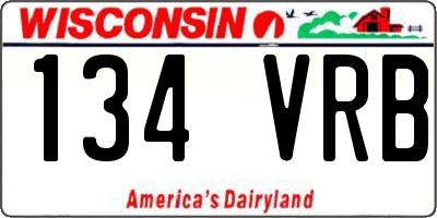 WI license plate 134VRB