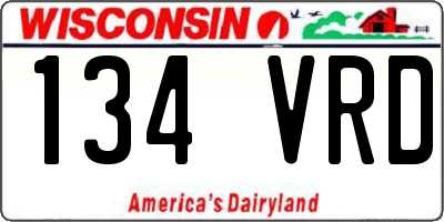 WI license plate 134VRD